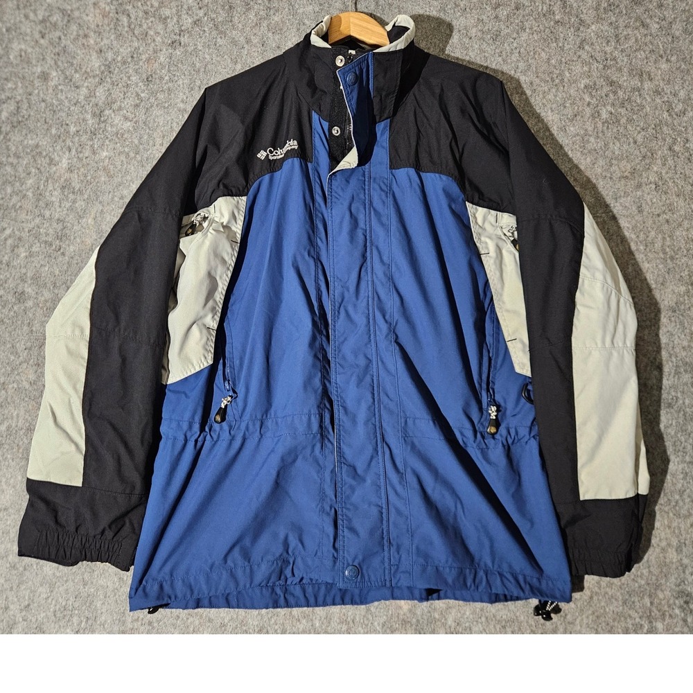 Columbia Fire Ridge Jacket Mens L Blue Black Gray Interchange Core Full Zip